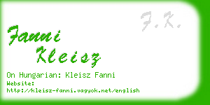 fanni kleisz business card